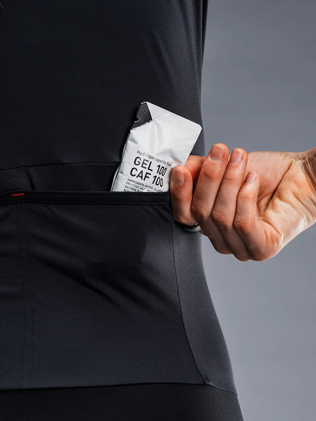 Fusion Tempo! Two Tri Suit back pocket on all black tri suit