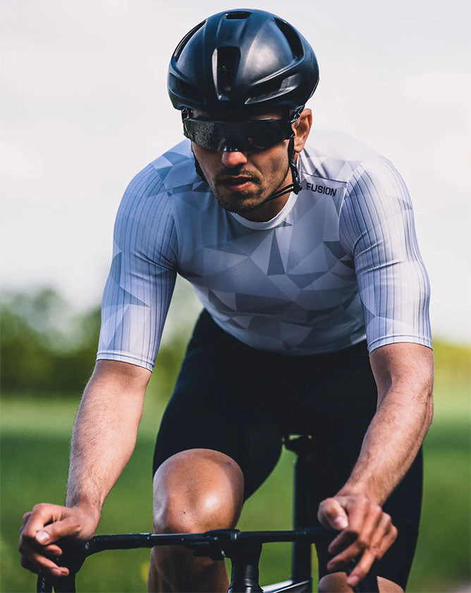 Fusion Tempo Cycle Jersey White Grey 