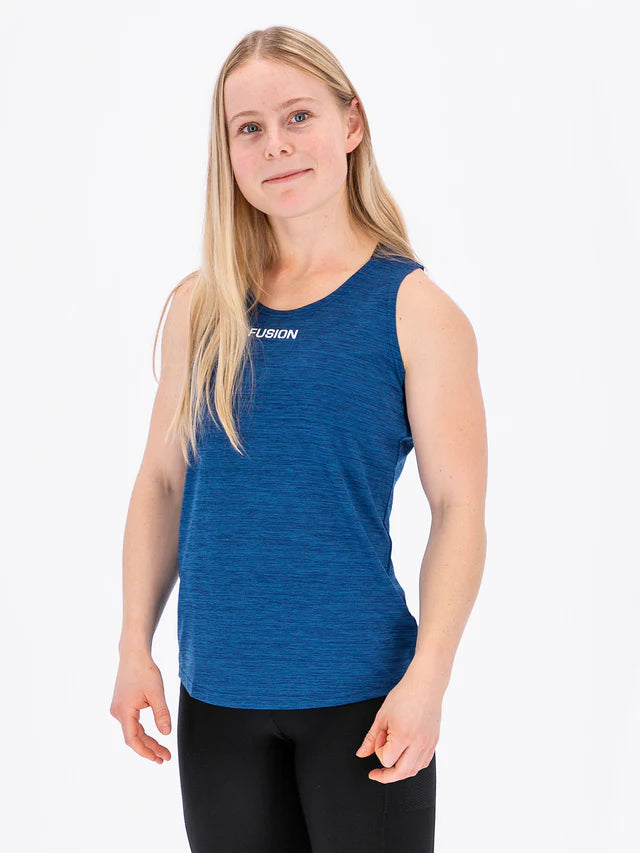 Womens C3 Singlet in Night Blue