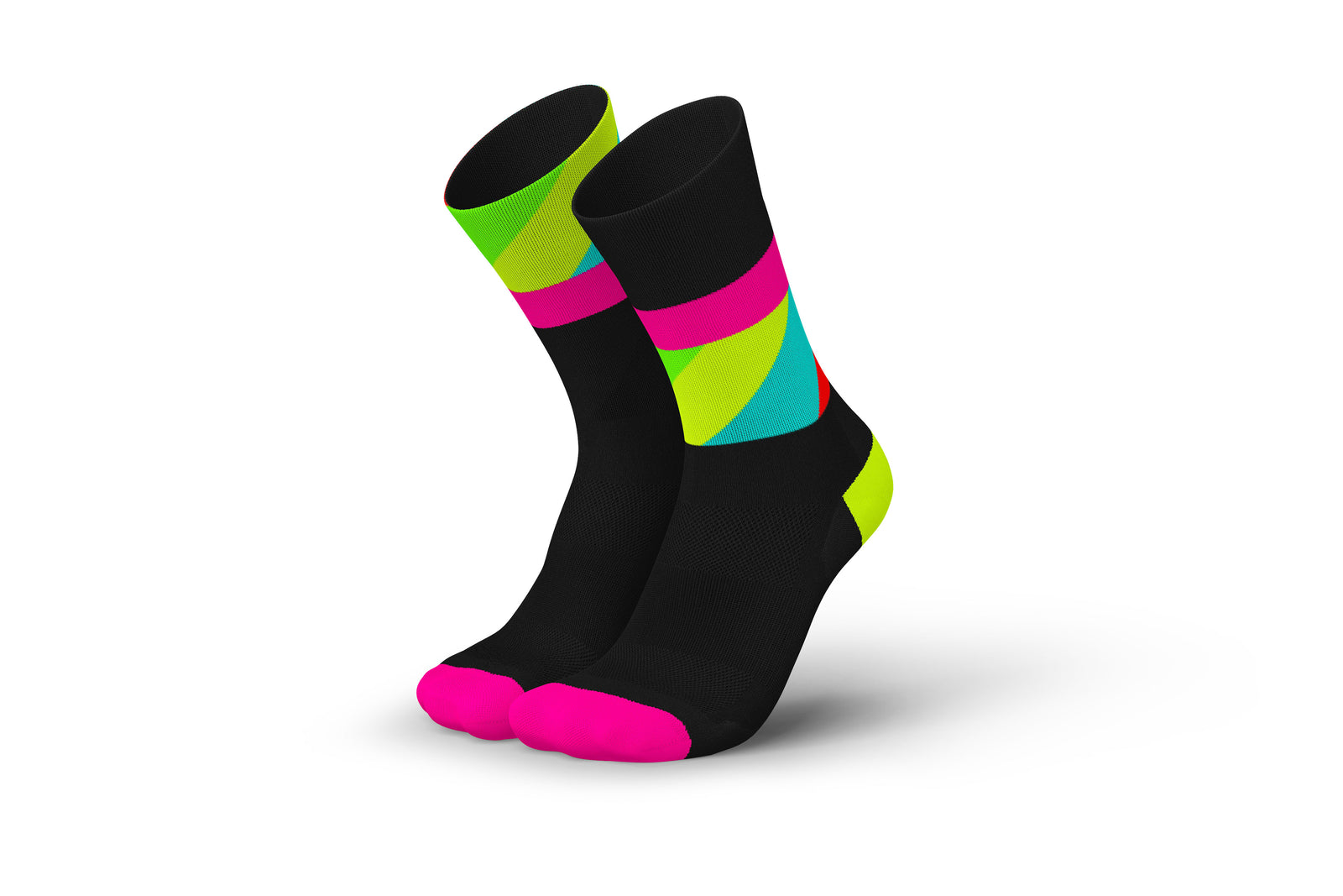 INCYLENCE Strides Black Pink Canary Long Sock