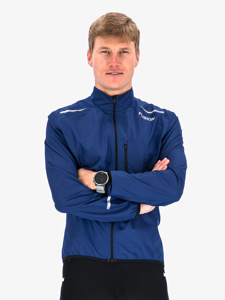 Fusion Men's S1 Run Jacket in Night Blue
