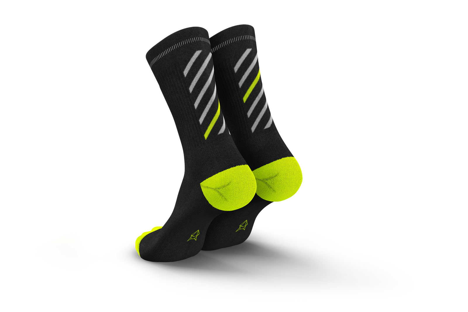 Merino Rise Grit Canary Running and Cycling sock