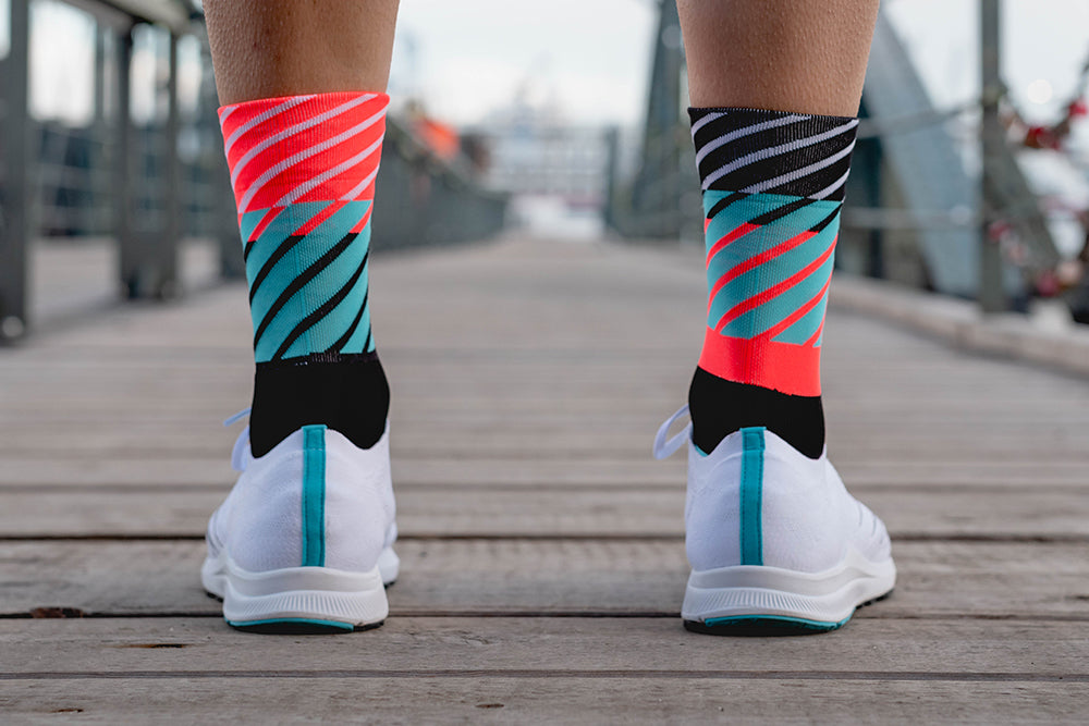 Incylence Running Sock Diagonals Black Inferno Long Sock Socks INCYLENCE