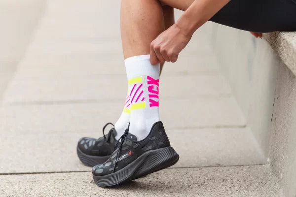 Incylence Ultralight KICKASS White Pink Long Sock Socks INCYLENCE