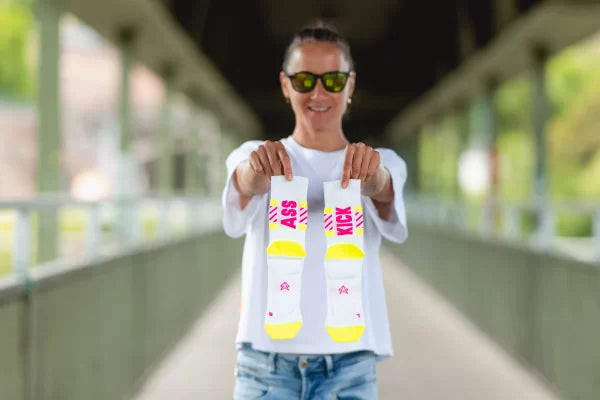 Incylence Ultralight KICKASS White Pink Long Sock Socks INCYLENCE