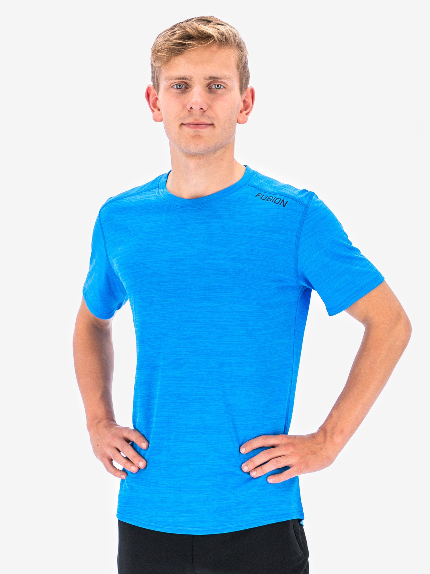 Mens C3 T-shirt for running in surf blue