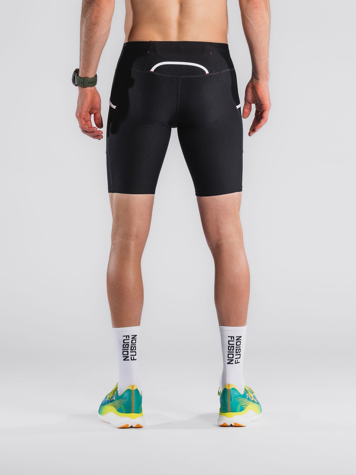 Fusion mens Short Run Tights with pockets