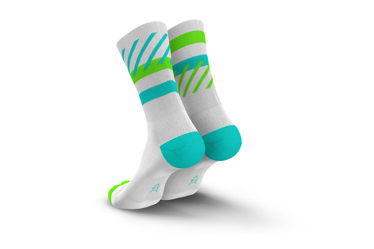 Incylence run sock long length in green cyan 