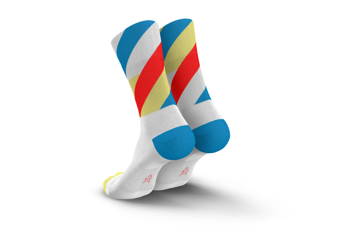 INCYLENCE Running Loops White Blue Inferno Long Sock