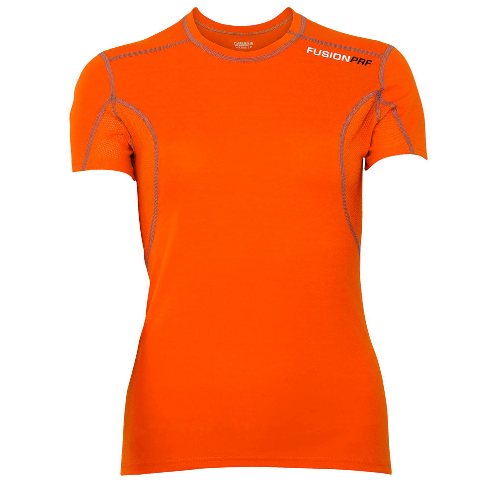Fusion Womens PRF Short Sleeve Running Shirt_Colour: Orange
