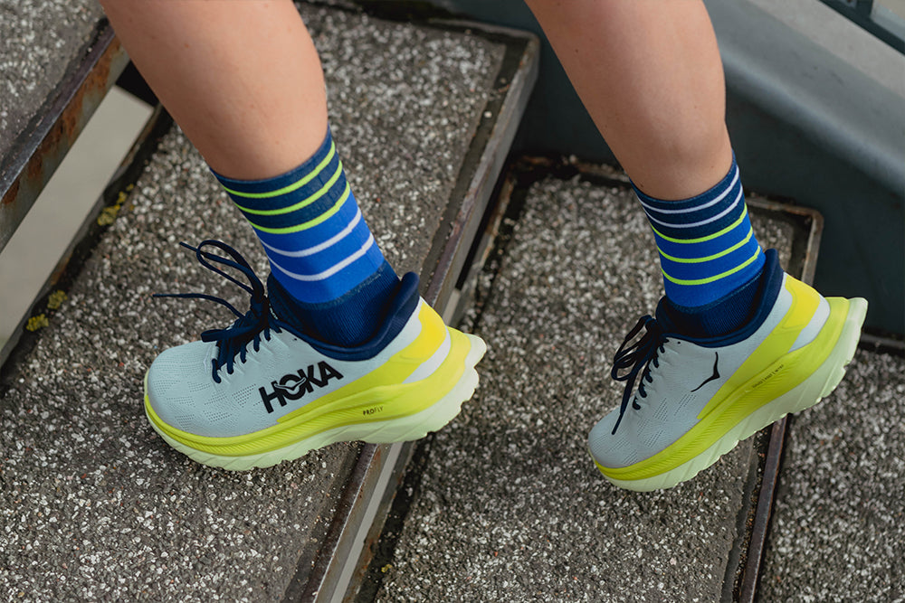 Incylence Running Lines Blue Canary Long Sock Socks INCYLENCE 