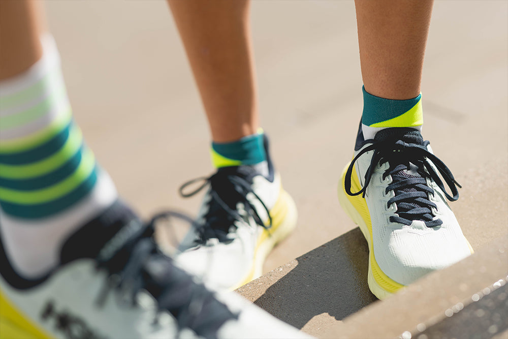 Incylence Running Splits Petrol Canary Short Sock Socks INCYLENCE 