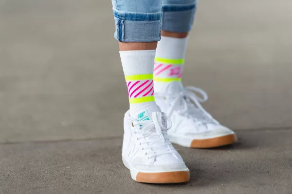 Incylence Ultralight KICKASS White Pink Long Sock Socks INCYLENCE 