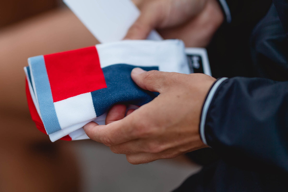 Incylence Ultralight Zones Navy Red Long Sock Socks INCYLENCE 