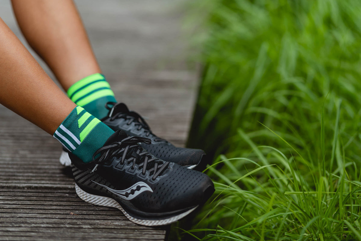 Incylence Ultralight Contrasts Green Low Cut Sock Socks INCYLENCE 